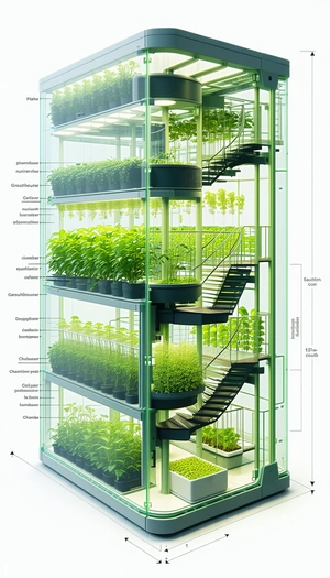 A Large, Multi-level Greenhouse Filled With Various Plants
