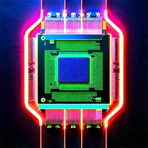 Microchip with neon accents