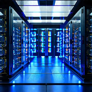 Server rack with data streams