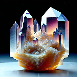 Abstract Concept Art: Abstract Interpretation Of Crystal Growth With Three-dimensional Model