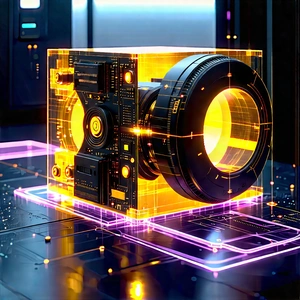 Quantum Computer With Laser Scanning With Image, There