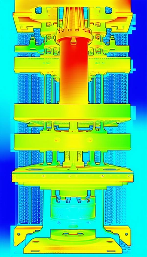 A Large, Colorful Machine Is Shown In A Close-up View