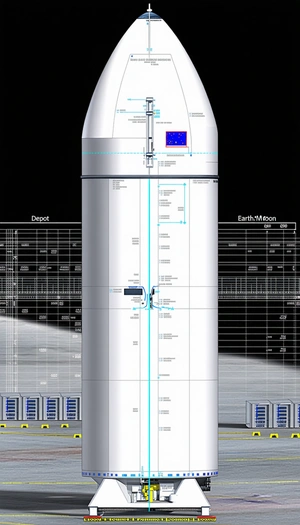 A Large White Rocket Ship Is Shown In A Computer Generated Image