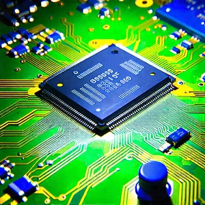 Close-up of microprocessor