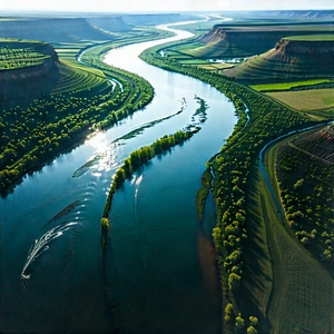 Nature Hdr Photography: Aerial view of winding river
