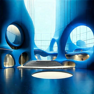 Futuristic Innovation Hub With Black White