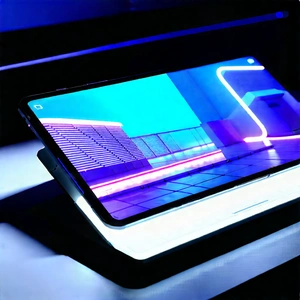Tablet With (digital:1.29) Artwork With Cell Phone