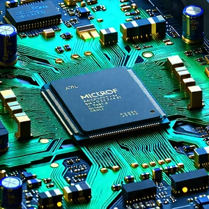 Close-up of microprocessor