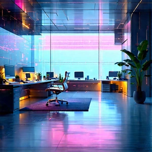 Futuristic Tech Startup Office With Image, There