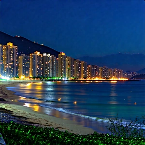 Urban Advertising Photography: Cityscape Of Coastal (city:1.27) During Night With Captures Beautiful