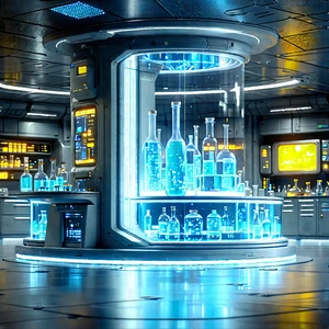 Futuristic Research Laboratory With Futuristic Setting,