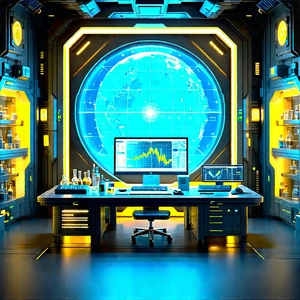 Futuristic Research Laboratory With Futuristic Setting,