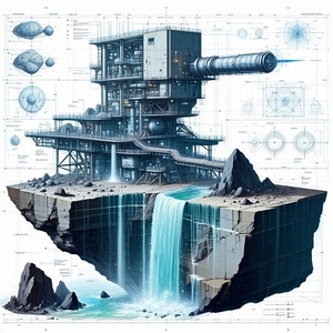 detailed drawing futuristic city