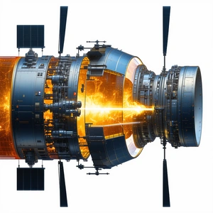 large spacecraft shown three-dimensional view