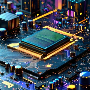 Close-up of electronic circuit