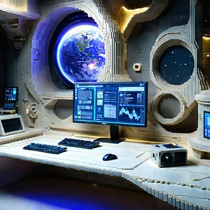 Futuristic digital workspace