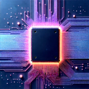 Microchip with neon accents