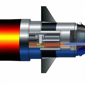 A Rocket Engine Is Shown In A White Drawing
