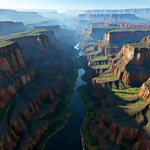 Nature Unreal Engine: Aerial view of canyon system