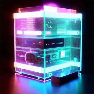 Quantum computer with neon accents