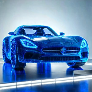 Automotive Technology In Research Center With Blue Sports
