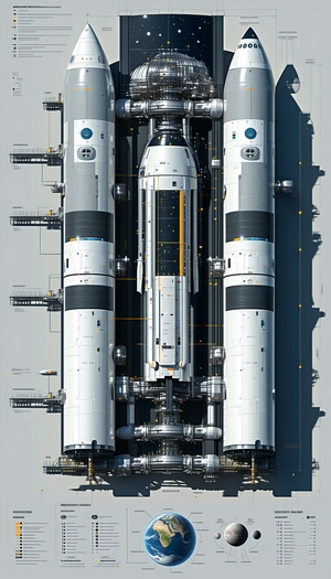 In The Image, There Is A Large White Space Shuttle That Is Being Assembled