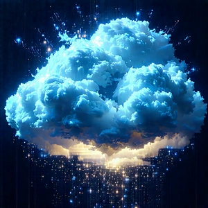 Cloud Computing Visualization With Large, Blue