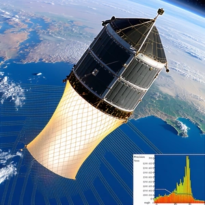 A Large Spacecraft, Possibly A Satellite Or A Space Shuttle, Flying High Above The Earth