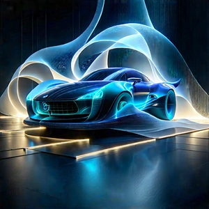 Automotive Technology In Tech Office With Blue Sports