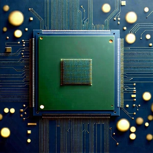 Close-up of microprocessor