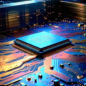 Close-up of microprocessor