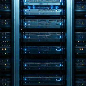 Server rack with (digital:1.3) particles