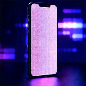 Smartphone With Glowing Screen With Close-up Cell