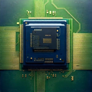 Close-up Of Microprocessor With Computer Chip