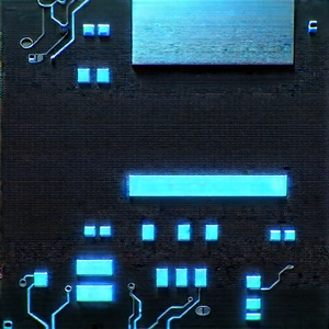 Circuit board with blue light glow