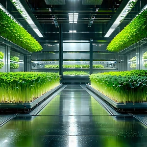 Agricultural technology in manufacturing facility