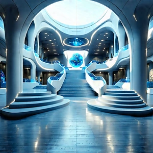 Futuristic Innovation Hub With Large, Modern