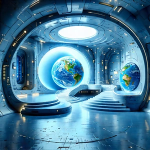 Futuristic Innovation Hub With Futuristic Space
