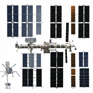 In The Image, There Is A Large Spacecraft With A Variety Of Different Parts And Components