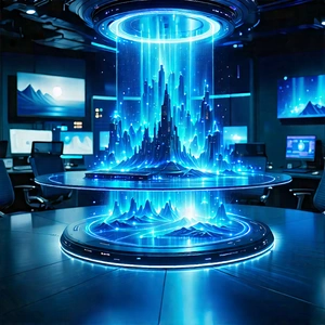 (futuristic:1.3) tech startup office