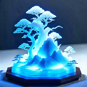 3d printer with blue light glow
