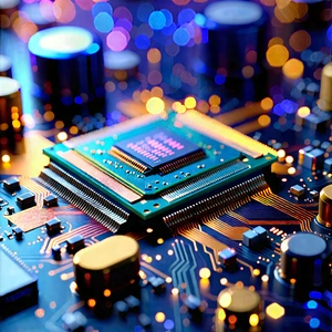 Close-up Of Microprocessor With Close-up Computer