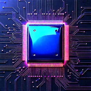 Microchip with neon accents