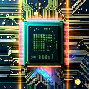 Close-up of microprocessor