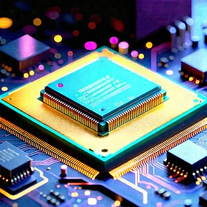 Close-up of microprocessor