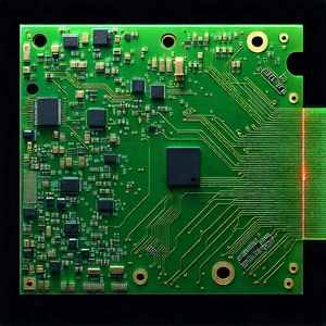 Circuit board with laser scanning