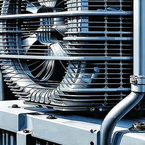 Close-up of cooling system