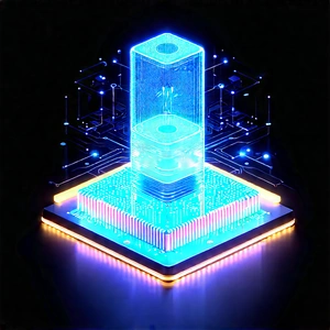 Quantum computer with neon accents