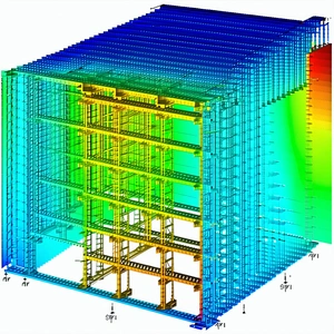 The Image Is A 3d Model Of A Building, Likely A Large Structure With Multiple Levels