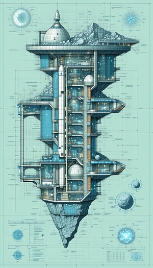 A Large, Futuristic Space Station Is Depicted In A Drawing